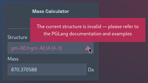 Single mass calculation error