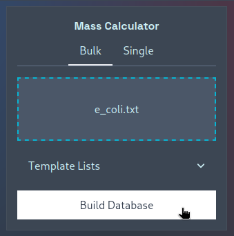 Start bulk mass calculation