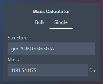 Single mass calculation